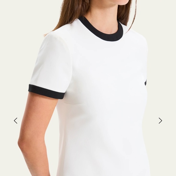 Theory Short-Sleeve Bicolor Sheath Mini Dress - Picture 4 of 8
